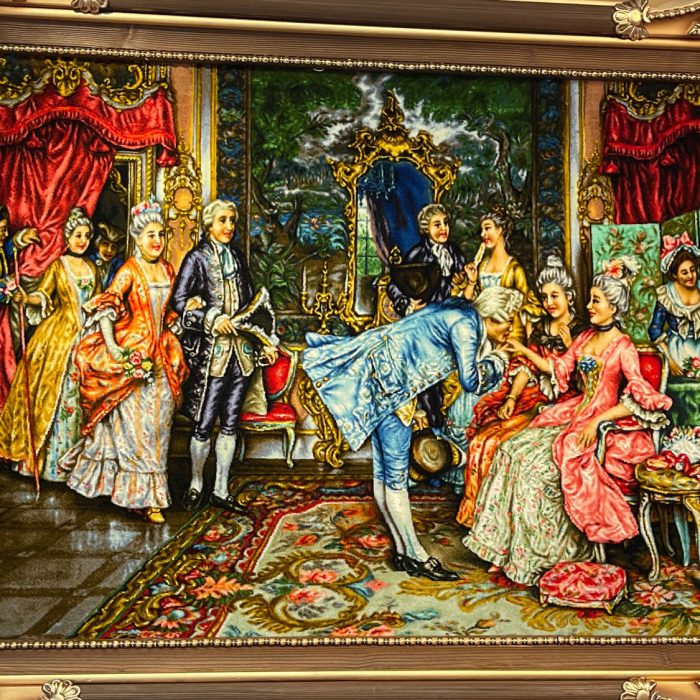 Persian Tableau Wool & Silk Rug 4.4 x 3.4 ft (134 x 104 cm)