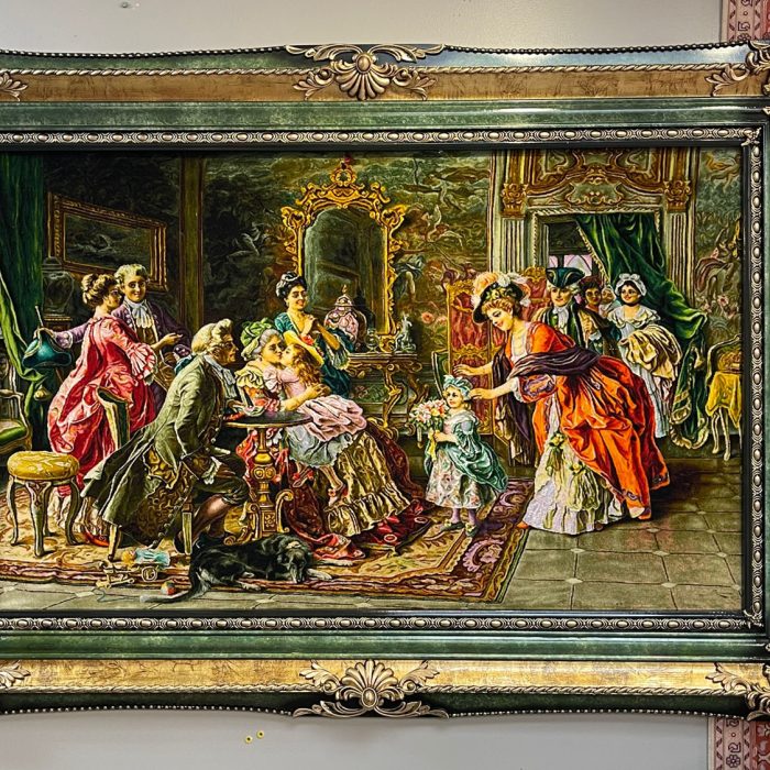 Wool & Silk Tabriz Handmade Persian Rug With Frame 5.4 x 3.9 ft (165 x 119 cm)