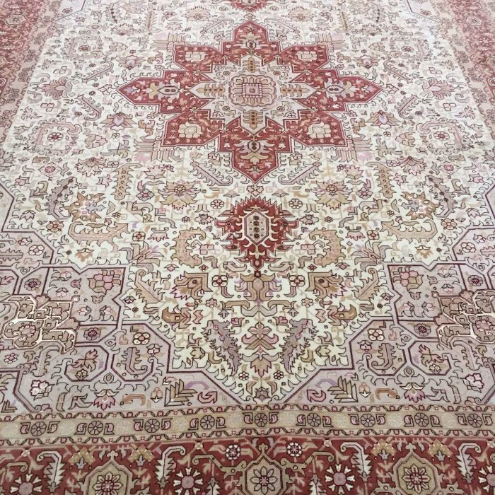 Handmade Wool & Silk Persian Tabriz Rug Size:11.6 X 8.2 ft (350 X 248 cm)