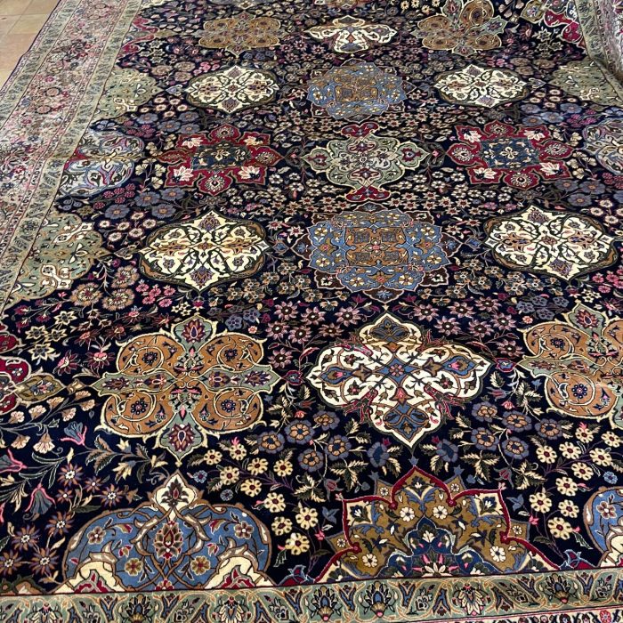 Handmade Wool Persian Qum Rug Size:12.10 x 9.7 ft (369 x 296 cm)