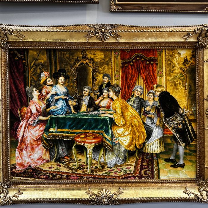 Tabriz Wool & Silk Tableau Rug Size: 5 x 3.9 ft (152 x 119 cm)