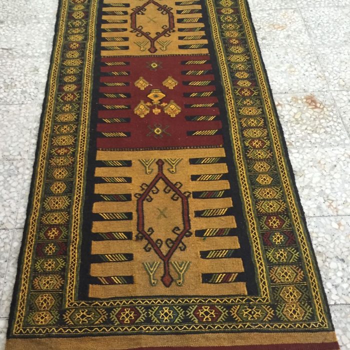 Handmade Wool Kilim Rugs 6.8 X 3.2 ft (210 X 98 cm