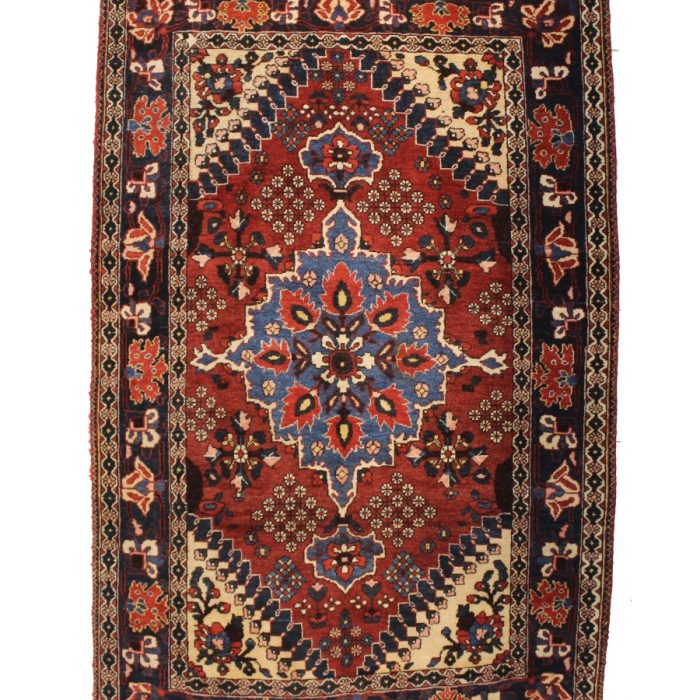 Handmade Wool Vintage Persian Rug Size:6.8 X 4.5 ft (203 X 135 cm)