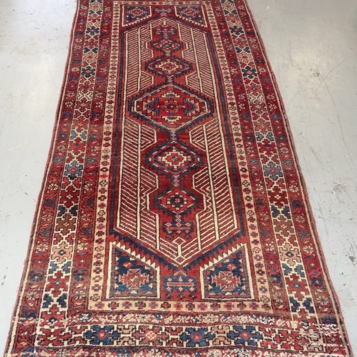 Vintage Wool Persian Rug 7.9 X 3.8 ft (236 X 112 cm)