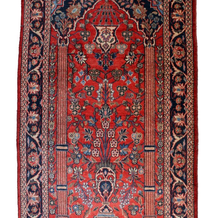 Handmade Wool Vintage Persian Rug Size: 6.8 X 4.3 ft (203 X 130 cm)