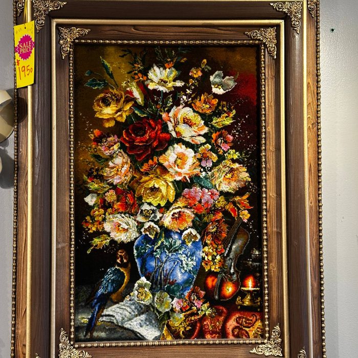 Wool & Silk Tabriz Persian Tableau Rug Size: 3 x 2.3 ft (91 x 70 cm)