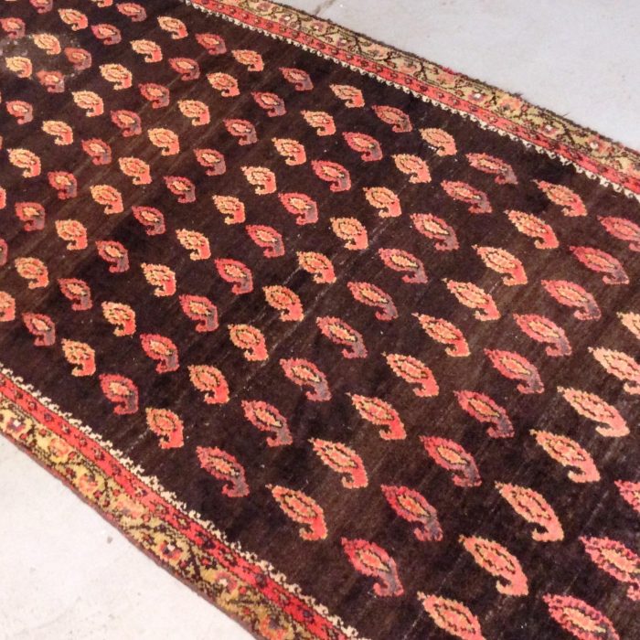 Handmade Wool Vintage Persian Runner 12.3 X 3.3 ft (373 X 99 cm)
