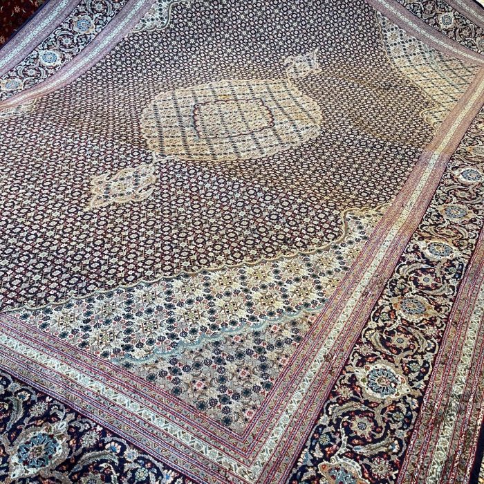 Vintage Persian Wool & Silk Rug 11.7 X 8 ft (355 X 245 cm)