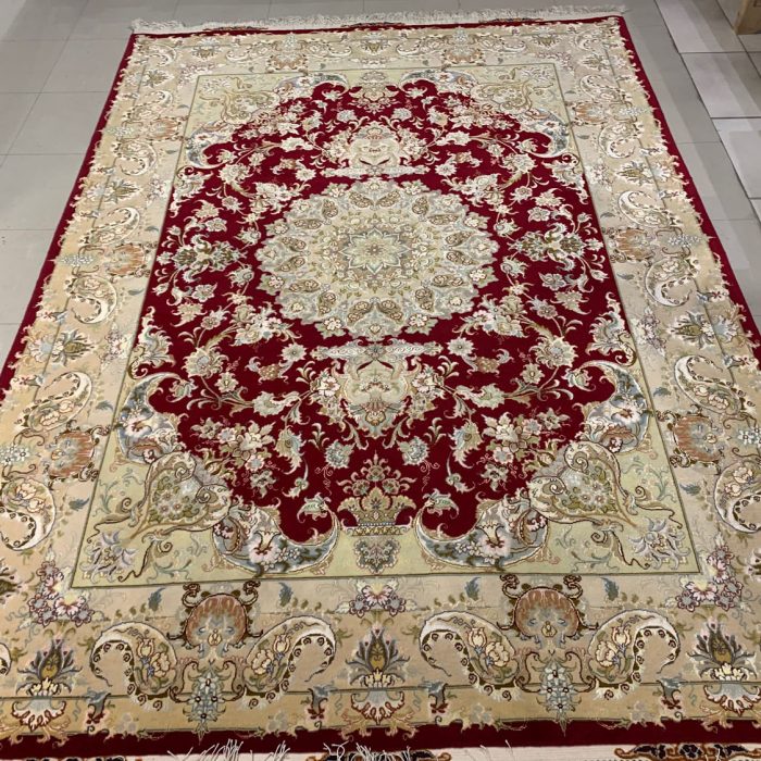 Tabriz Handmade Wool & Silk Persian Rug ,Size: 7.1 X 5 ft (216 X 152 cm)
