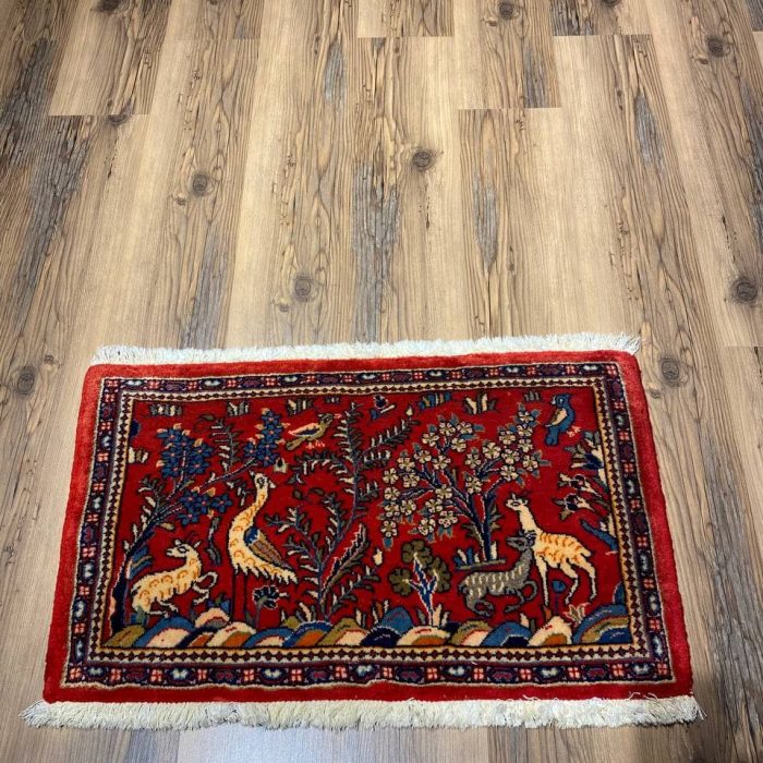 Persian Handmade Wool Rug   1.7 X 2.9 ft (48 X 83cm)