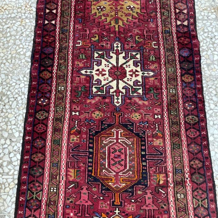 Persian Handmade Wool Runner   12.10 X 2.8 ft (393 X 81 cm)