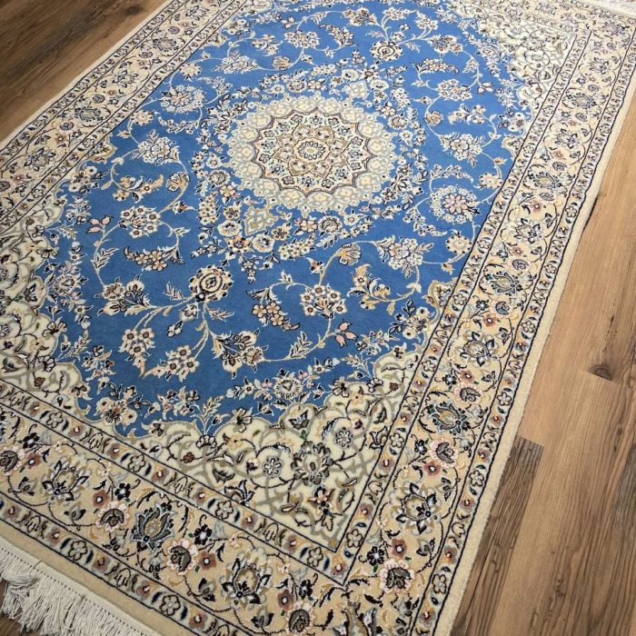 Persian Nain Wool& Silk Rug Size: 6.8 X 4.3 ft (203 X 130 cm)