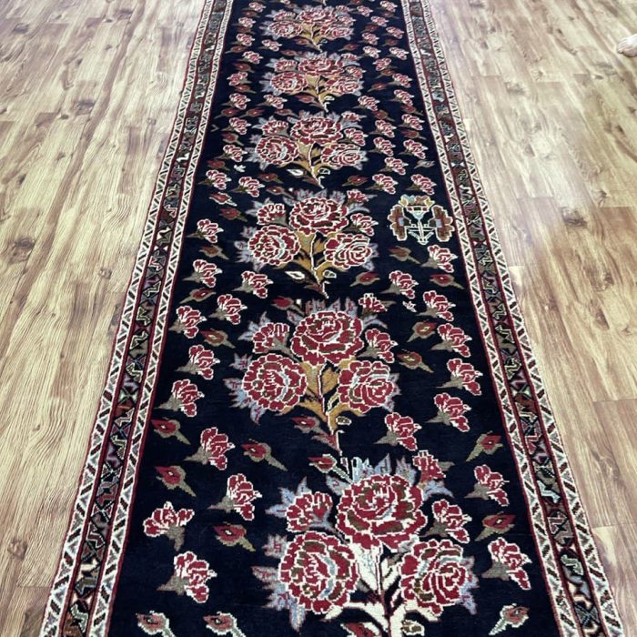 Persian Handmade Wool Runner, Size: 12.10 X 2.11 ft (391 X 90 cm)