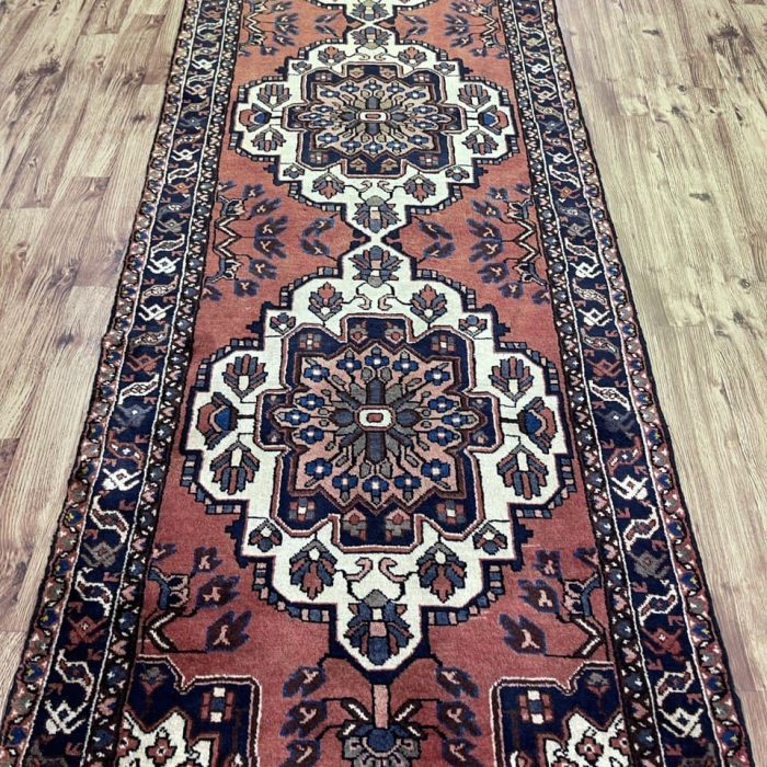 Persian Handmade Wool Runner , Size:10.11 X 3.3 ft (308 X 101 cm)