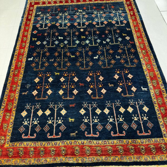 Persian Gabbeh Handmade Wool Rug Size: 5.9 X 4 ft (177 X 125 cm)