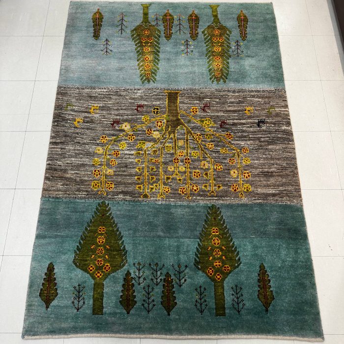 Persian Gabbeh Handmade Wool Rug Size: 6 X 4 ft (180 X 121 cm)
