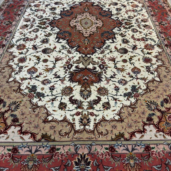 Tabriz Persian Wool & Silk Rug Size: 6.6 x 10 (201 X 305 cm)