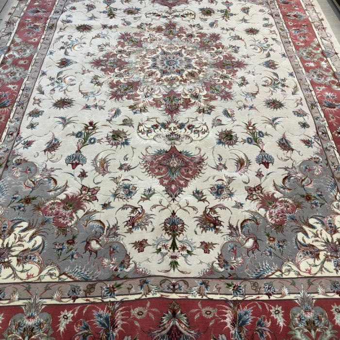 Tabriz Persian Wool & Silk Rug Size: 6.7 X 10.1 ft (207 X 307 cm)